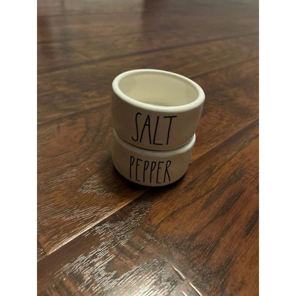 Rae Dunn Artisan Collection By Magenta SALT PEPPER White Ceramic Cellars No Lids